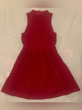 Deletta Sleeveless Red Textured Dress